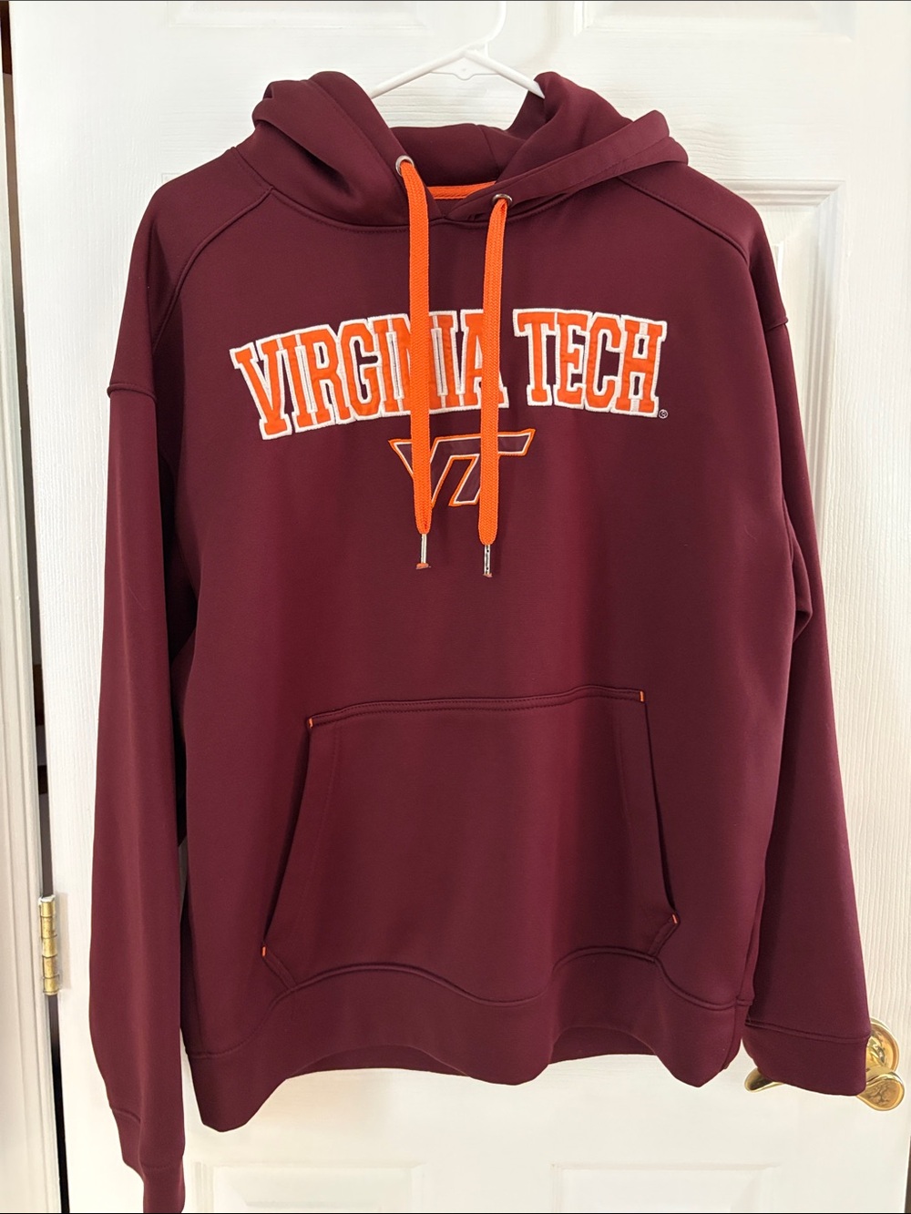 Virginia Tech Maroon Hoodie with Orange Accents